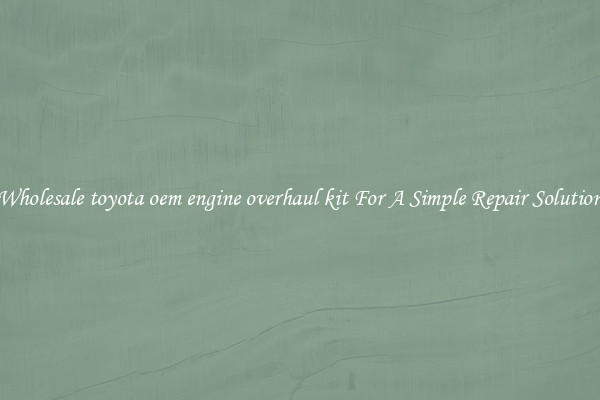 Wholesale toyota oem engine overhaul kit For A Simple Repair Solution