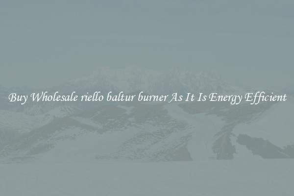 Buy Wholesale riello baltur burner As It Is Energy Efficient
